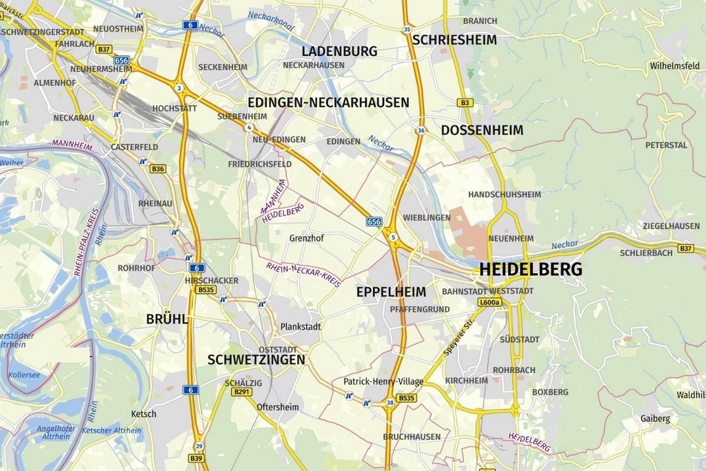 Region Heidelberg - Schwetzingen - Ladenburg